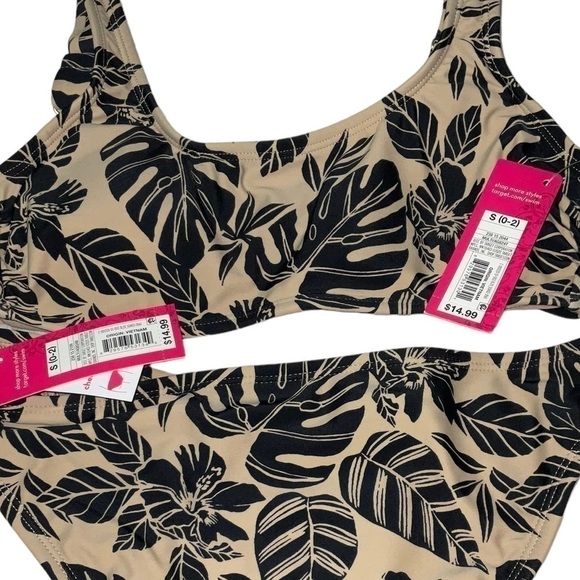Xhilaration bikini set. Tan color with palm print. Size S(0-2) - Picture 10 of 10
